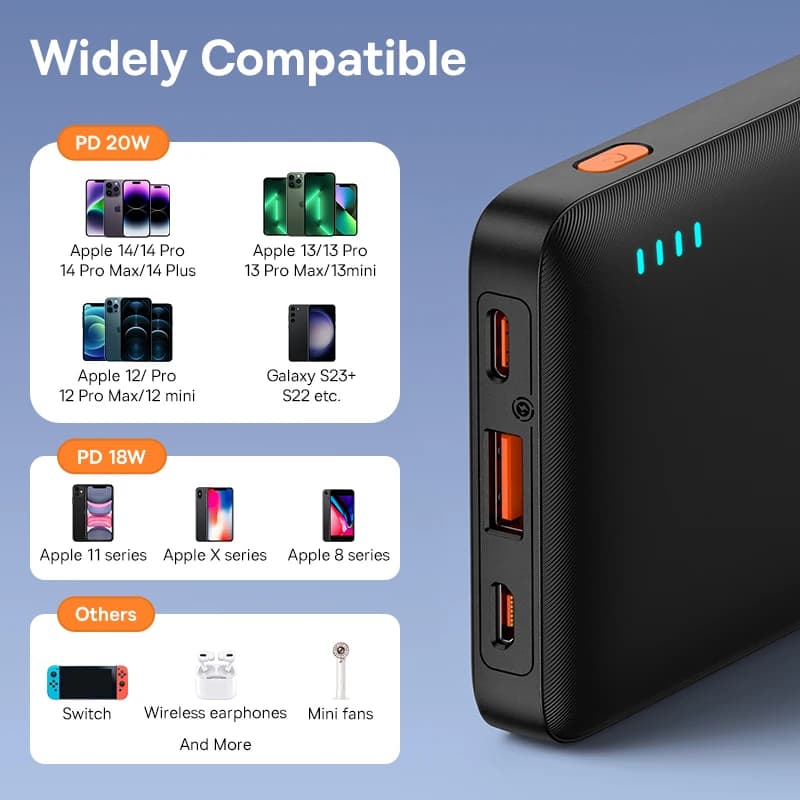 Baseus Airpow 20W Power Bank 10000mAh 20000mAh Fast Charge Powerbank for iPhone 16/15/14/13/12 Xiaomi batterie externe - 6