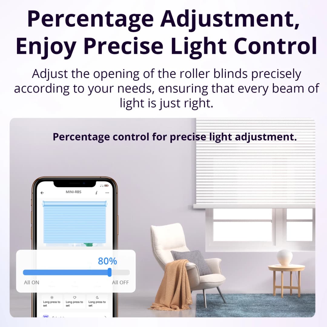 وحدة تحكم ستائر ذكية SONOFF MINI-RBS واي فاي للستائر الرولية تحكم دقيق بالنسب يعمل مع أليكسا وجوجل هوم - 5