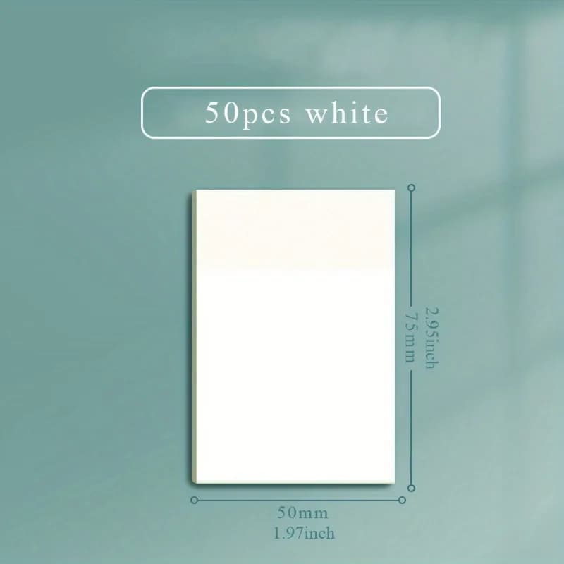 50 ورقة شفافة مثبت ملاحظة منصات مقاوم للماء ذاتية اللصق مذكرة المفكرة اللوازم المكتبية المدرسية القرطاسية - 3