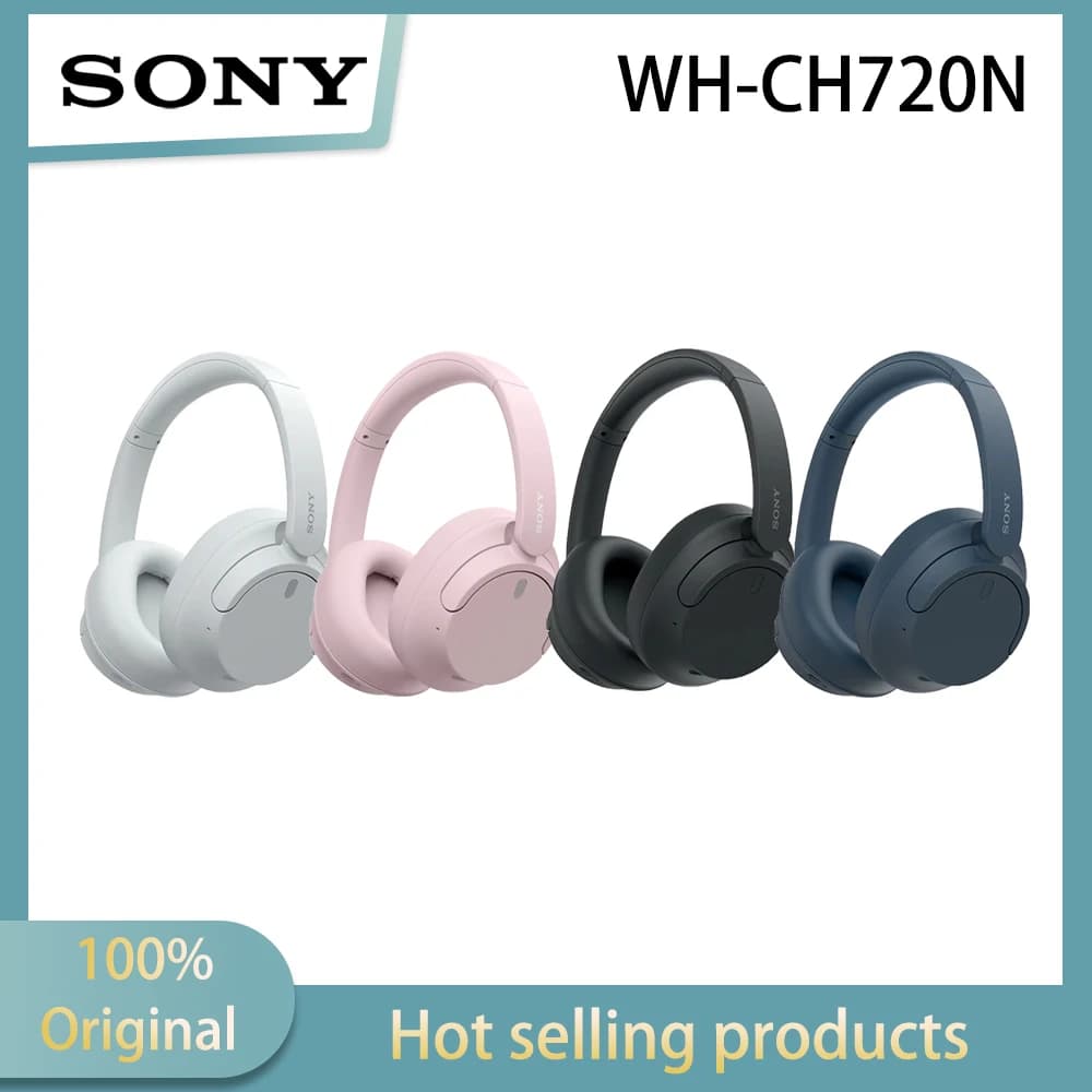 SONY WH-CH720N wireless earphones with noise cancelling stereo sound and 20 level controllable ambient sound mode for high-defin