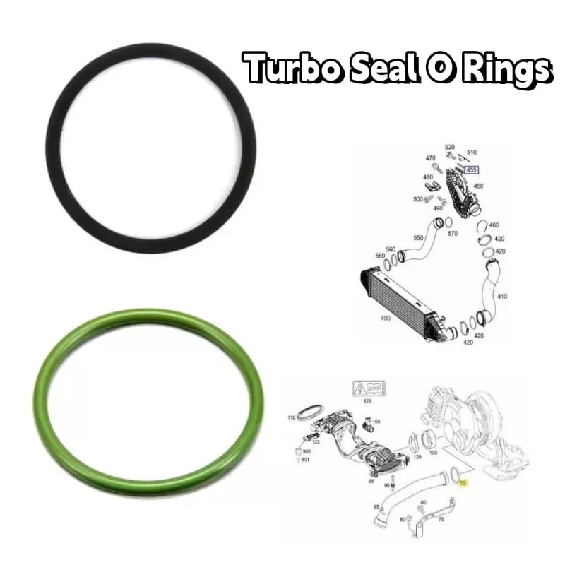 2 قطعة توربو ختم O خواتم لمرسيدس OM642 A0179973545 A0149976445 الأخضر والأسود O خواتم اكسسوارات السيارات