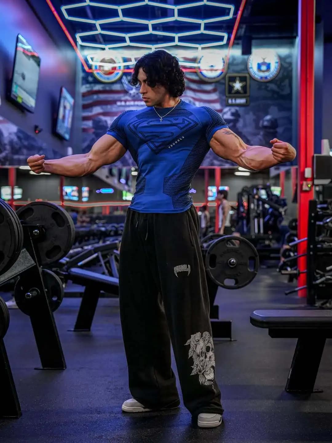 2025 YOUNGAL New Men's Fitness T-shirts clothing sports Tshirt tights high elastic training short sleeve fitness man clothing - 6