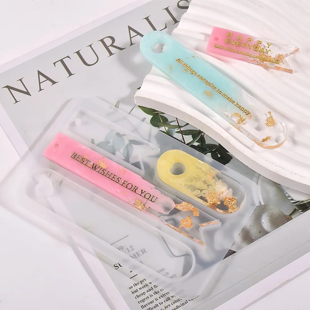 Oval Bookmark Silicone Mold Heart Bookmark Epoxy Resin Casting Molds for DIY Epoxy Resin Crafts Making Tools Book Decoration - 3