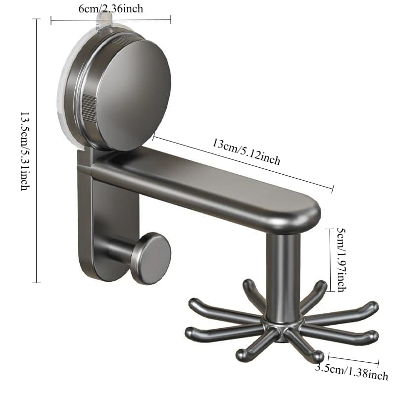 360 الدورية شفط كأس السنانير الحائط للمطبخ أواني المنظم ملعقة ملعقة حامل لا الحفر مكافحة قطرة الرف - 4
