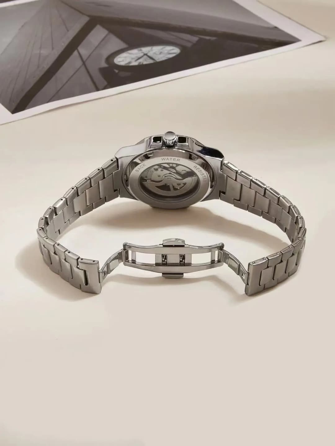 LONGLUX HOT SALE automatic mechanical men watch wholesale no logo waterproof skeleton business  stainless steel gift watch - 3