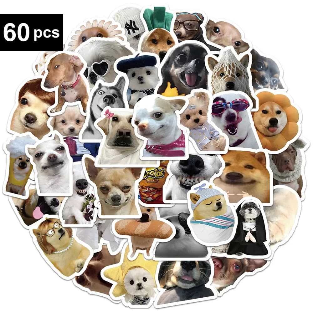 30/60/180 Funny Dogs Stickers Cartoon Cute Decals Toy Stationery Guitar Phone Bicycle Laptop Luggage Car Graffiti Kids Sticker - 3