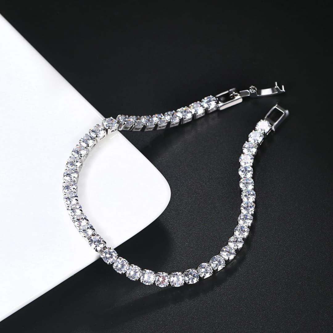 Hip Hop Iced Out 3/4/5mm Crystal Tennis Bracelet for Men Homme Trendy Punk Zirconia Men's Chain on The Hand Streetwear Jewelry - 4