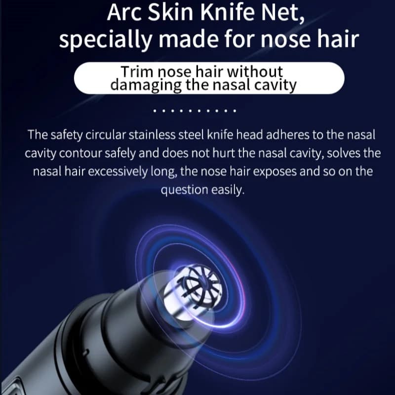ماكينة تشذيب شعر الأنف للرجال قابلة لإعادة الشحن عبر USB لإزالة شعر الأنف والحواجب والأذن، ماكينة قص شعر الأنف الكهربائية الصغيرة غير المؤلمة - 3
