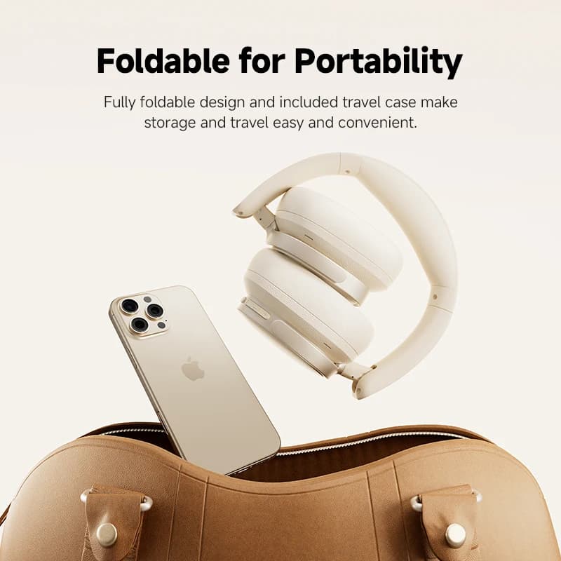 سماعات رأس لاسلكية Edifier ES850NB مع إلغاء الضوضاء وبلوتوث وسماعات أذن عالية الدقة مع حقيبة حمل - 6