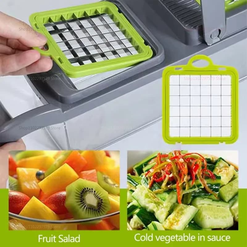 Multifunctional Portable Kitchen Chopper Vegetable Shredder Slicer, Potato Carrot Grater, Fruit Veggie Home Food Processor - 3