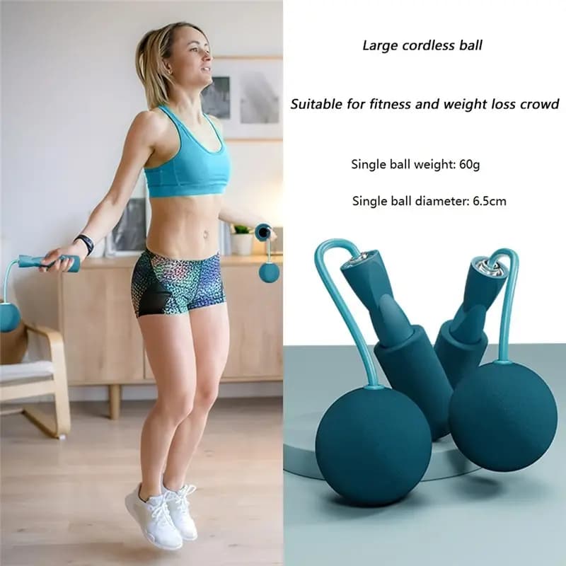 Cordless Jump Rope With Heavy Balls Sports Fitness Training Bodybuilding Exercise Rapid Speed Skipping Rope Home Gym Equipment - 6