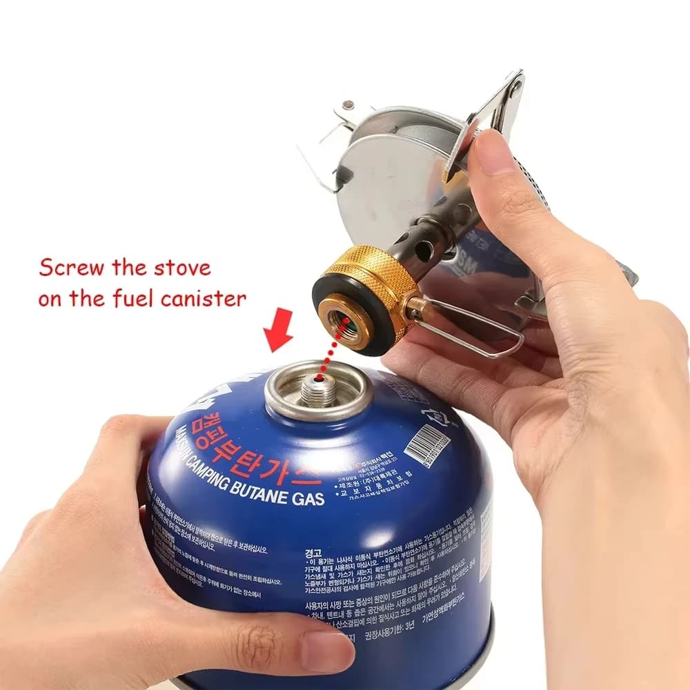 Outdoor Camping Gas Stove Ultralight Portable Stove Burner for Hiking Backpacking Picnic Cooking Stoves Furnace - 4