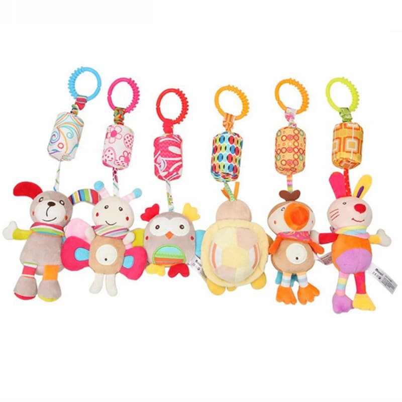 Baby Sensory Hanging Rattles Soft Learning Toy Plush Animals Stroller Infant Car Bed Crib with Teether for Bebe Babies Toddlers - 6