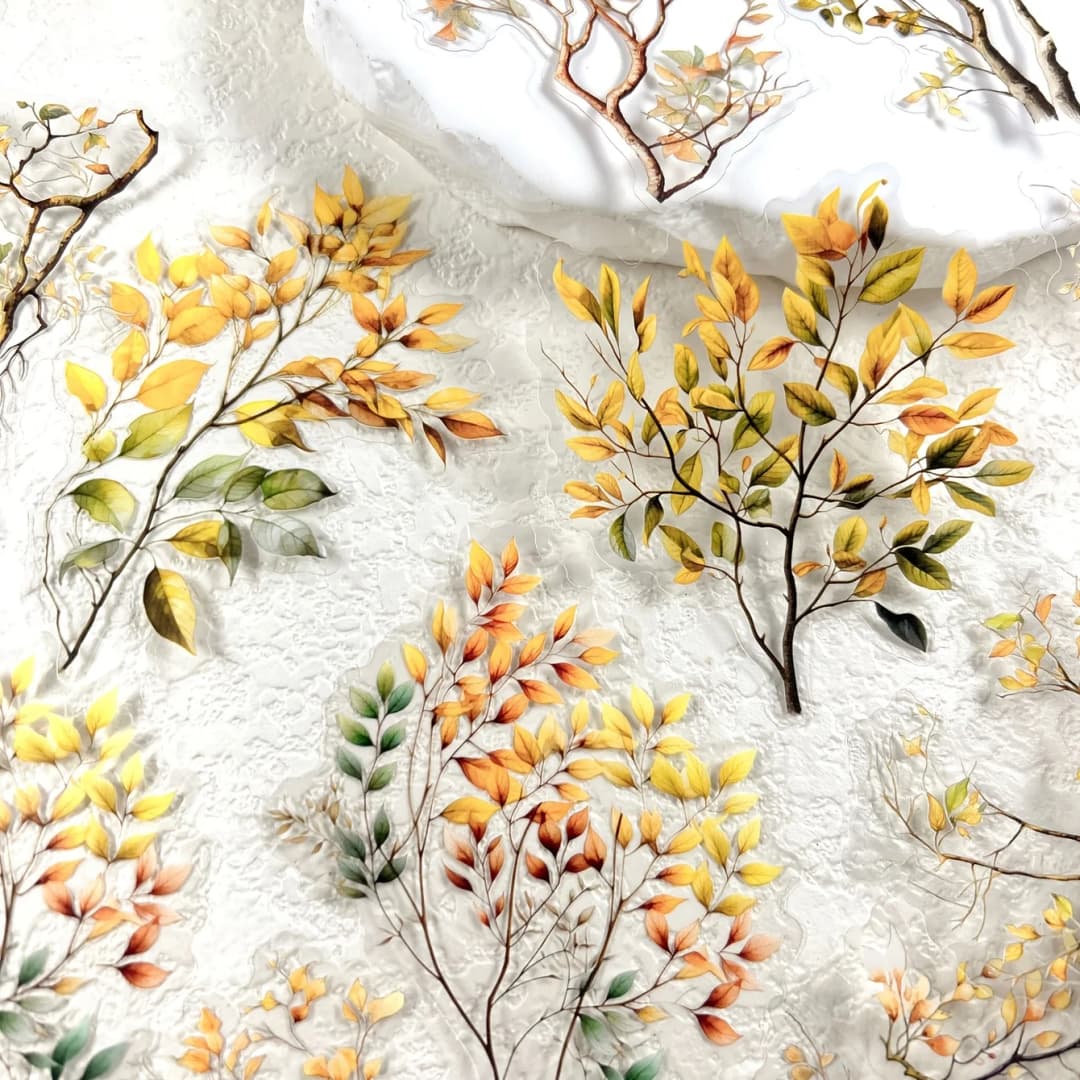 20 ملصق أوراق نباتية، لصنع سجل القصاصات، إطارات الصور، ملصقات يوميات، ديكور منزلي، ملصقات قرطاسية إبداعية - 2