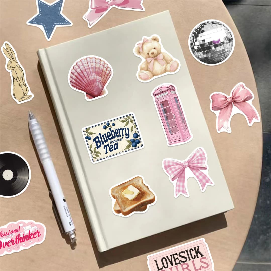 50/100pcs Watercolor Dairy Stickers Decals For Phone Laptop Scrapbook Luggage Helmet DIY Graffiti Aesthetic Stickers Gifts - 6