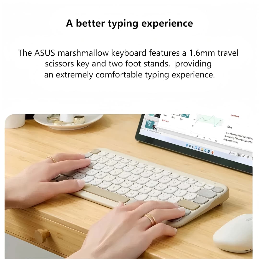 لوحة مفاتيح لاسلكية ASUS Marshmallow Keyboard KW100 - 4