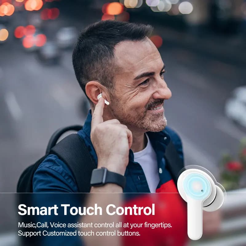 سماعة بلوتوث QCY T13 إصدار 5.1، سماعة أذن لاسلكية TWS مع تحكم باللمس، 4 ميكروفونات، مكالمة عالية الدقة ENC، تطبيق تخصيص - 6