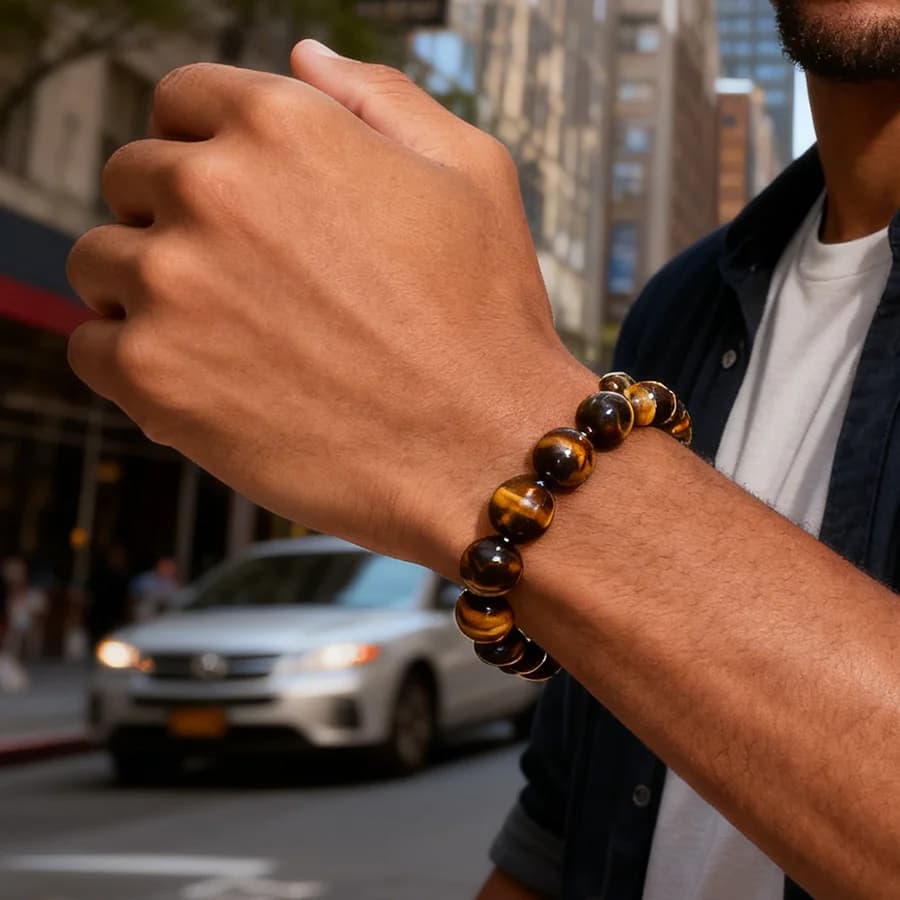 Minimalist Natural Stone Tiger Eye Bracelet Unisex 4/6/8/10/12mm Buddha Beaded Braclet Meditation Yoga Leisure Accessories Joias - 2