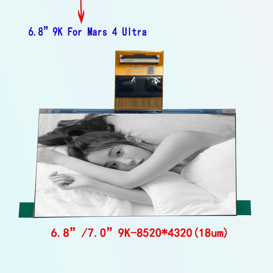 3D printer LCD ELEGOO Mars 4 Ultra 6.8 "/7.0" 9K-8520X4320 18um UV monochrome black and white screen exposure/masking display