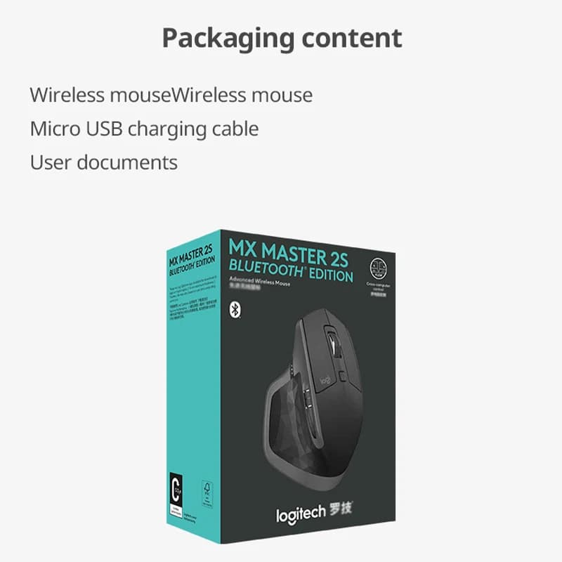 ماوس لاسلكي Logitech MX Master 2S BLE، دقة 4000 DPI، اتصال ثنائي الوضع، تصميم مريح، بطارية طويلة الأمد، للاستخدام المكتبي - 6