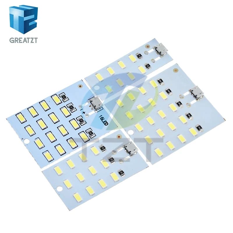 لوحة إضاءة LED عالية الجودة 5730 SMD 5V 430mA~470mA بيضاء مع منفذ USB صغير، إضاءة طوارئ، إضاءة ليلية للهاتف المحمول