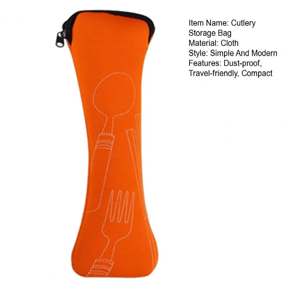 20 سنتيمتر حقيبة تخزين أدوات المائدة أدوات المائدة القماش سستة تصميم الحقيبة شوكة ملعقة عيدان مكتب التخييم السفر أواني حمل - 5
