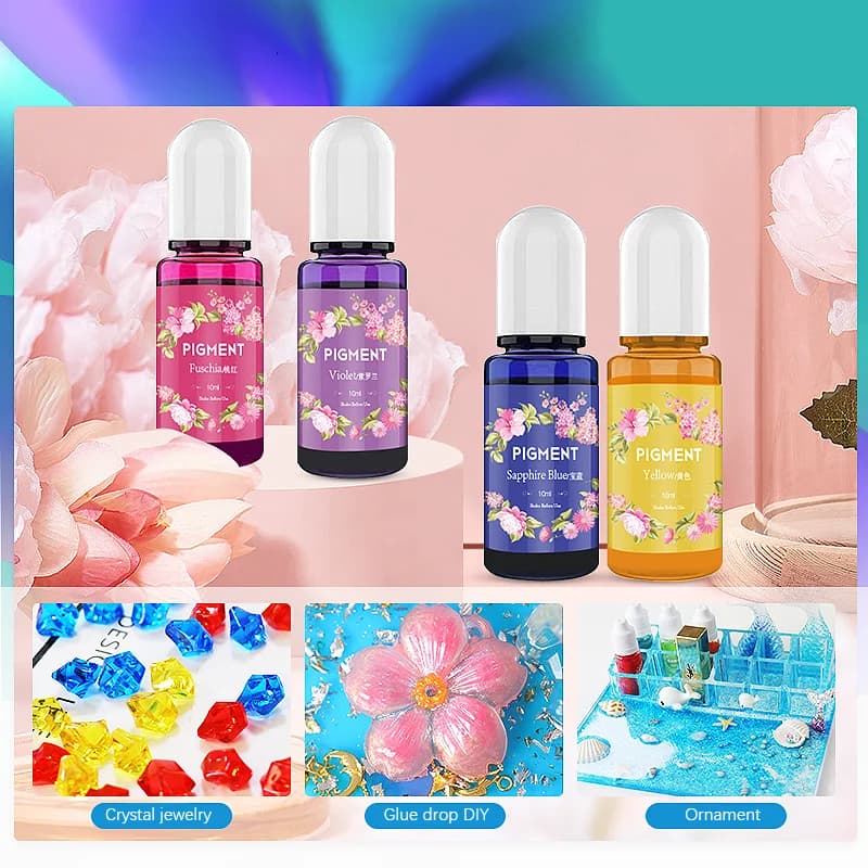 مجموعة صبغات سائلة لتلوين راتنج الإيبوكسي، لصنع الشموع والصابون وقوالب الراتنج يدويًا - 6