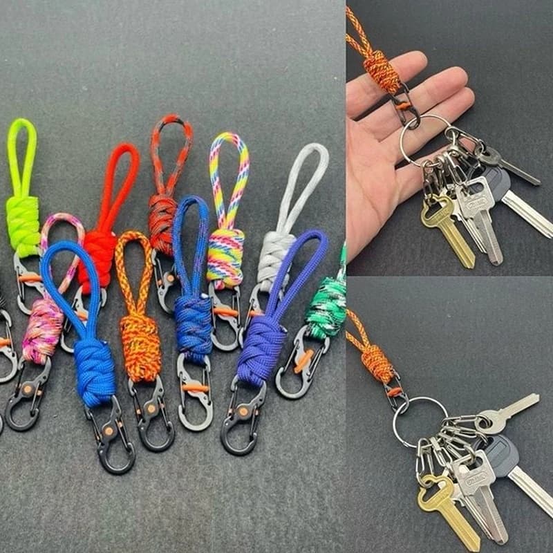 10cm Rope Anti-theft And Anti-lost 8-shaped Keychain With Lock 8-shaped Lock Portable Outdoor Lanyard Hanging Buckle - 5