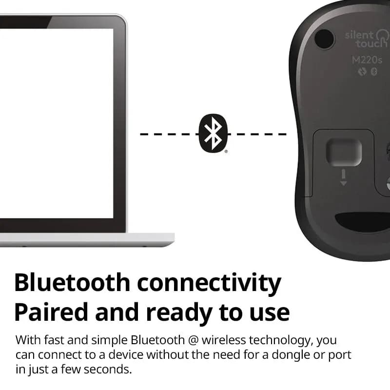Logitech M240 Wireless Bluetooth Mouse Silent Compact Portable Smooth Tracking Mice for Windows MacOS - 4
