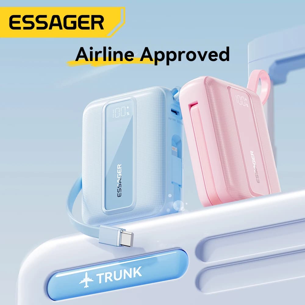 بنك طاقة من Essager بسعة 20000mAh، شحن سريع PD22.5W، شاحن بطارية خارجي محمول لهواتف آيفون وهواوي وآيباد - 6