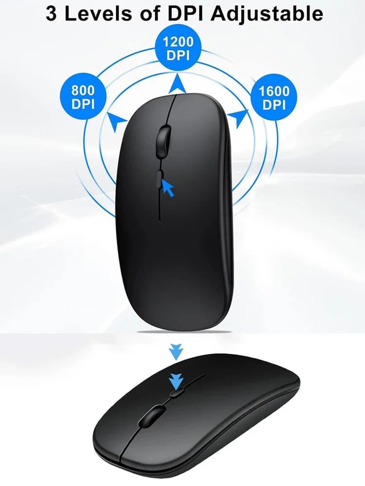 Best Seller Rechargeable Wireless Mouse Silent RGB Bluetooth Dual Mode Optical Mice Universal for Laptop PC Office Gaming - 5
