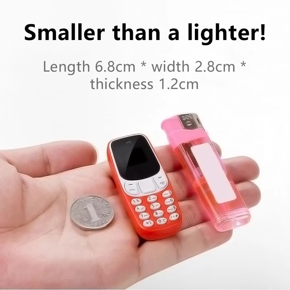 SERVO Small Mobile Phone Bluetooth Dialer Magic voice Low Radiation Telephone Call Recording 2/3 SIM GSM Unlocked Mini Cellphone - 2