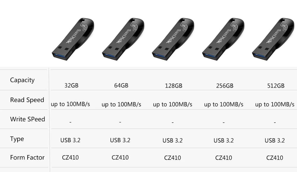 Sandisk USB 3.0or3.2 Pendrive 512GB 256GB 128GB 64GB 32GB USB Flash Drive 32 64 128 Pen Drive USB Flash Stick Disk on Key Memory - 3