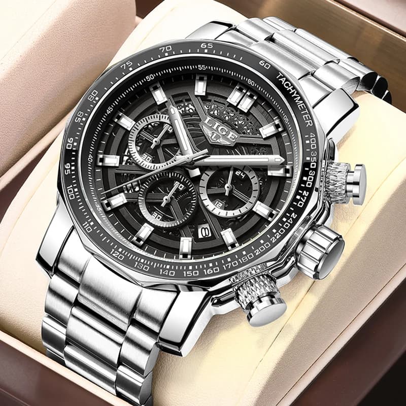 LIGE Sport Watches For Men Fashion Military Waterproof Chronograph Top Brand Luxury Luminous Quartz Wristwatch Men Reloj Hombre - 6
