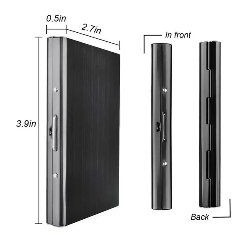 حامل بطاقات عمل 6 فتحات، حامل بطاقات ائتمان RFID، حامل بطاقات هوية من الفولاذ المقاوم للصدأ، محفظة معدنية رفيعة للغاية - 5