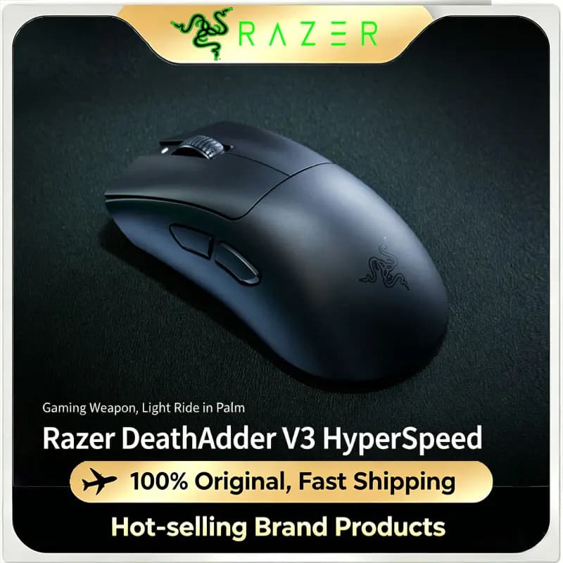 ماوس الألعاب اللاسلكي Razer DeathAdder V3 HyperSpeed الأصلي الجديد 55 جرام فائق الخفة للكمبيوتر المحمول