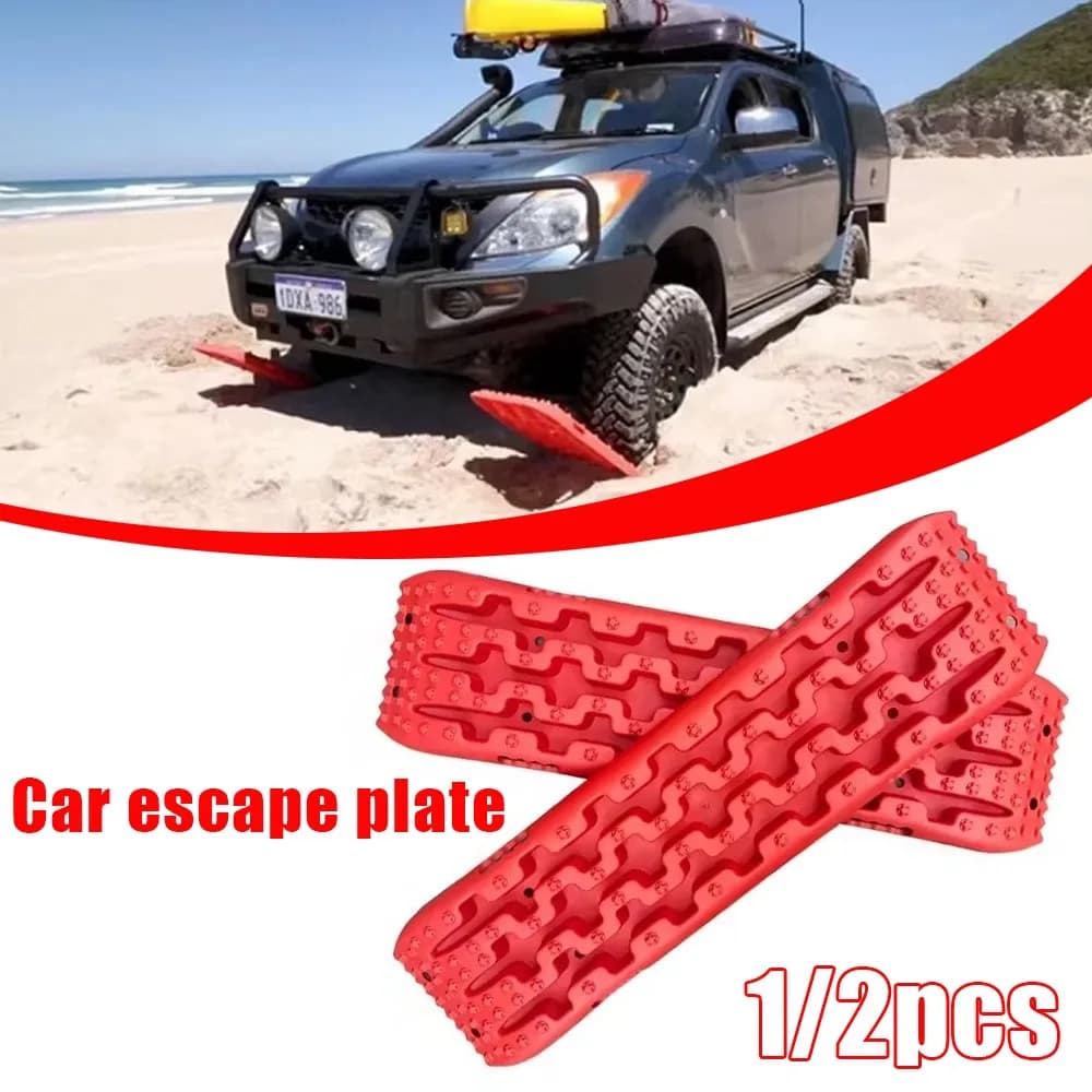 1/2 قطعة سوبر قوي عالية القوة PP سيارة اكسسوارات خارج الطريق لوحات سحب السكك الحديدية استرداد أداة إنقاذ الطوارئ الثلوج الرمال الطين