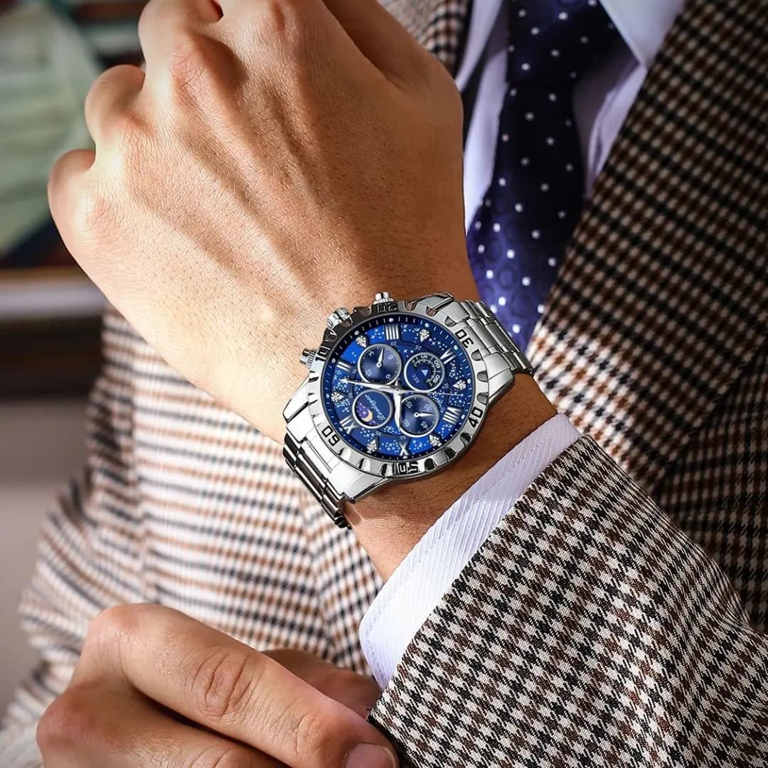 POEDAGAR Luxury Fashion Man Watch Waterproof Luminous Chronograph Men Watch Stainless Steel Sports Military Quartz Men's Watches - 6