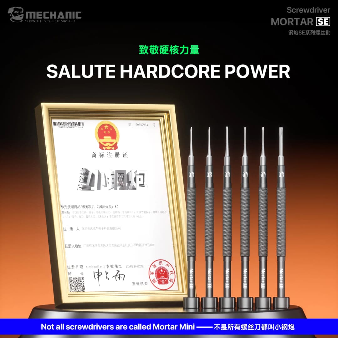 Mechanic MORTAR SE Magnetic Screwdriver Set Y 0.6,Pentalobe 0.8,Phillips 1.2 /1.5 ,Inner Hex 2.5 , Screwdriver Repair Tool Kit - 2