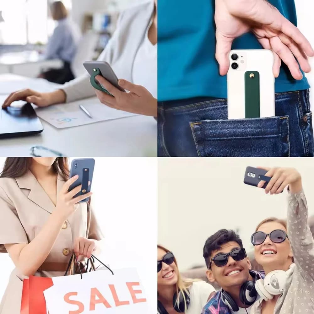 المعصم الفرقة اليد الفرقة قبضة الاصبع حامل الهاتف المحمول حامل دفع سحب العالمي عادي اللون مقبس الهاتف حامل آيفون Xiaomi - 6