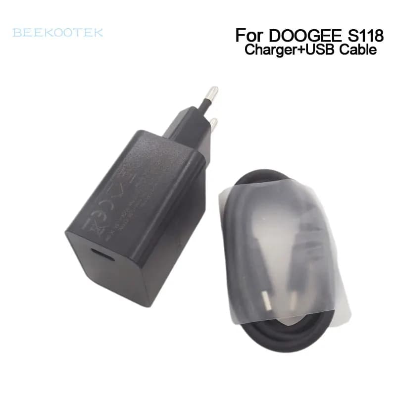 New Original DOOGEE S118 Charger Official Charging Adapter USB Type-C Data Line Cable Accessories For DOOGEE S118 Smart Phone