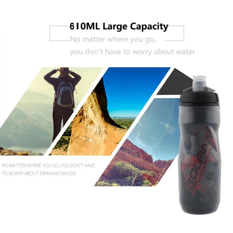 600ML Double Layer Bike Water Bottle PP5 Heat & Cold Insulated Sports Water Cup Outdoor Cycling Water Bottle Bicycle Accessory - 5