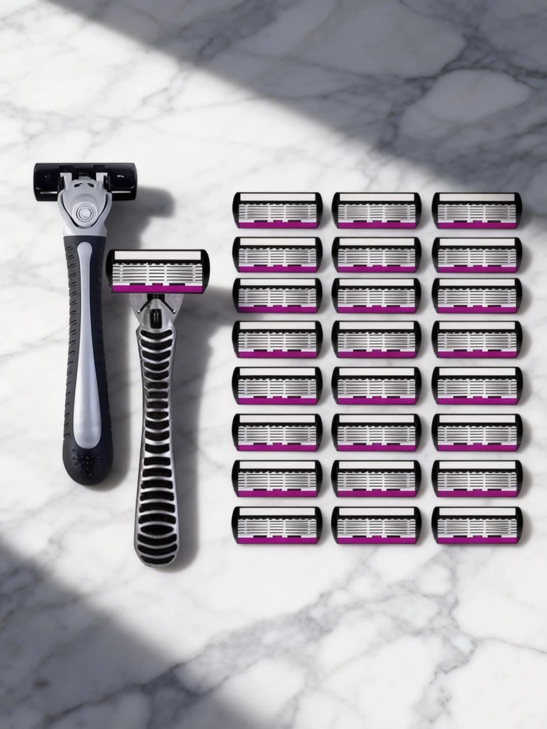 شفرة حلاقة آمنة عالية الجودة للرجال، 6 طبقات من الفولاذ المقاوم للصدأ الألماني، خراطيش حلاقة متوافقة مع ماكينة الحلاقة Mach