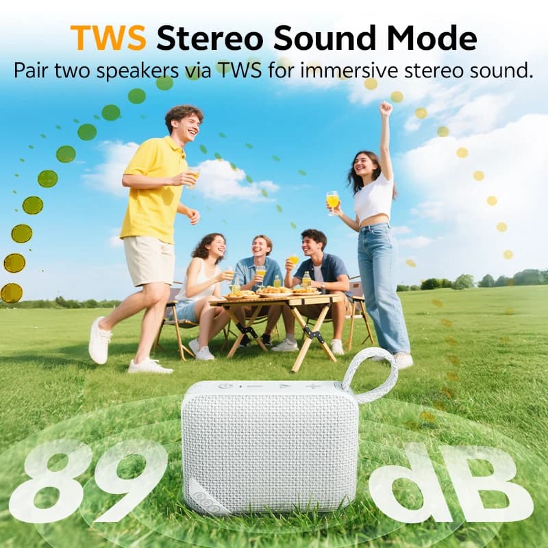 سماعة QCY SP2 ميني بلوتوث 5.3 لاسلكية بجهير عميق وصندوق صوت HIFI محمول مع إضاءة RGB وسماعة مضادة للماء IP67 - 2