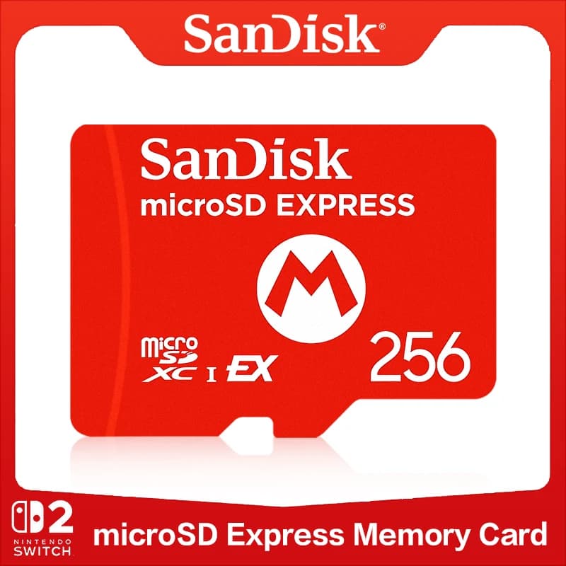Official SanDisk 256GB MicroSD Express Card for Nintendo Switch 2 880MB/s Read 650MB/s Write PCIe NVMe A2 V30 U3 5.3K Video - 4