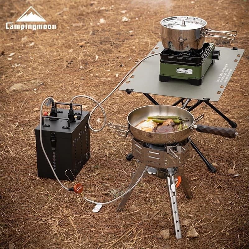 CAMPINGMOON BKZ63 ستة إمدادات تخزين وقود مزدوج موقد تخييم للطهي وتدفئة السيارات مع تخزين إمدادات طويلة المدى - 2