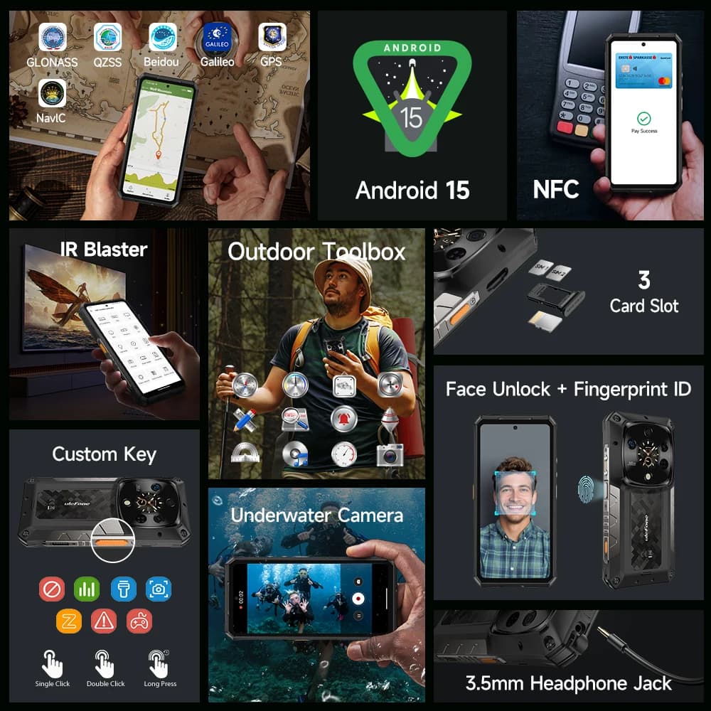 هاتف Ulefone Armor 28 Ultra 5G AI متين 1 تيرا بايت ROM + 32 جيجابايت RAM هاتف ذكي بنظام Android AMOLED 6.67 بوصة 10600 مللي أمبير في الساعة هاتف محمول - 3