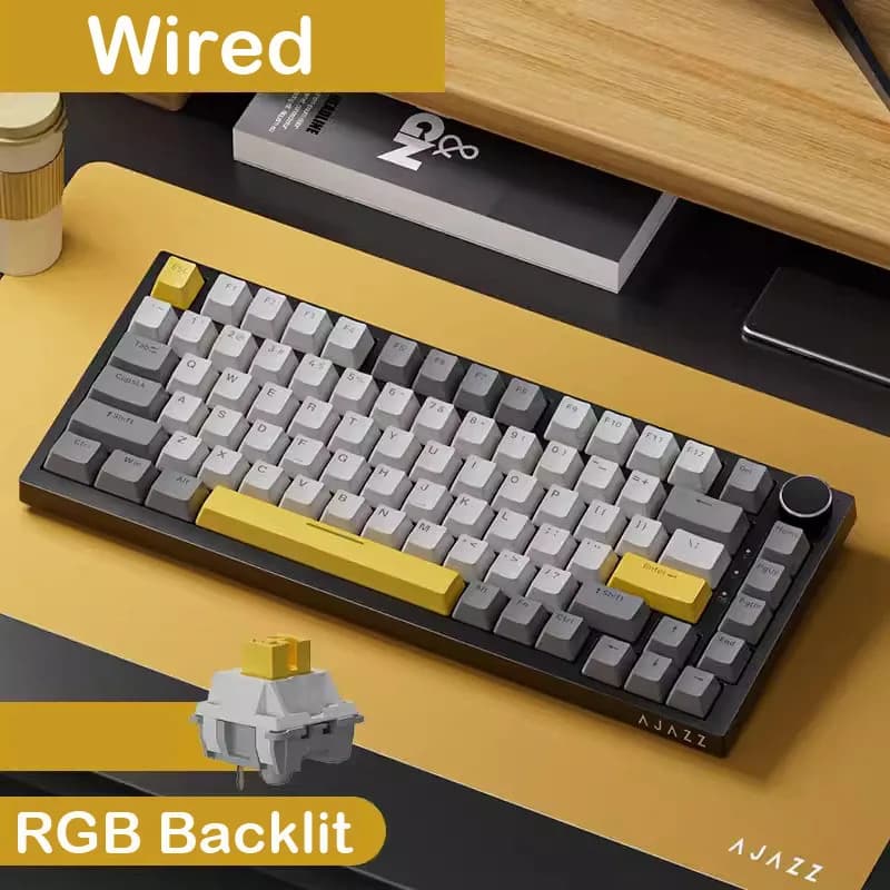 AJAZZ AK820 Gaming Keyboard, GASKET Structure, RGB Backlight, 5-Layer Sound Dampening Foam, PBT Keycaps - 5