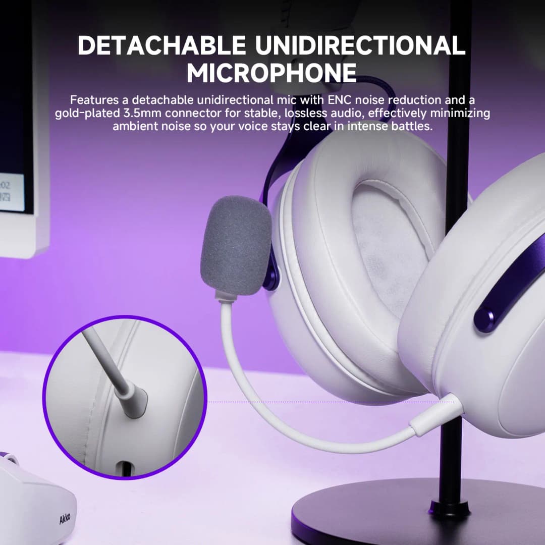 AKKO Verge S9 E-Sports Headset with Mic Quad-Mode Gaming Headphone 7.1 Channel Surround Sound Pro-Tuned FPS Audio 53mm Driver - 4