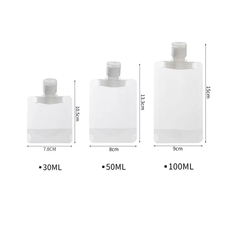 أكياس ضغط للسفر، سعة 100/50/30 مل، أكياس قابلة لإعادة الاستخدام لتوزيع الكريمات، حاويات شامبو مقاومة للتسرب، زجاجات تخزين مستحضرات التجميل - 6